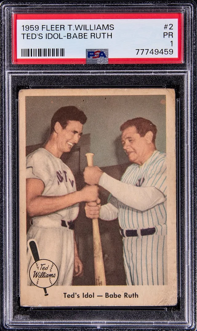 1959 Fleer Ted's Idol - Babe Ruth Ted Williams #2 card image