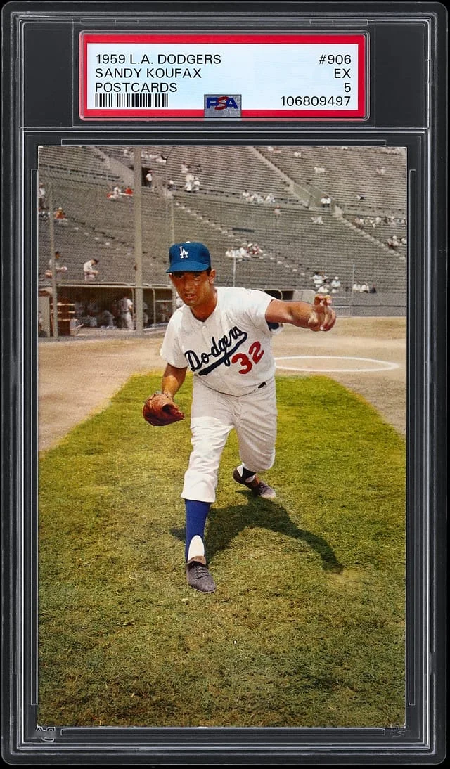 1959 Los Angeles Dodgers Postcards Sandy Koufax #906 card image