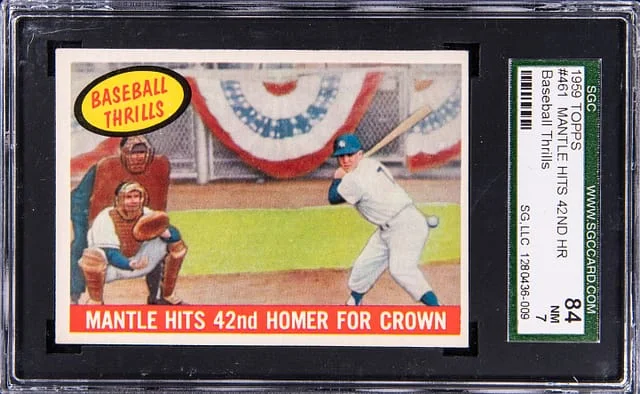 1959 Topps Baseball Mickey Mantle Thrills #461 card image