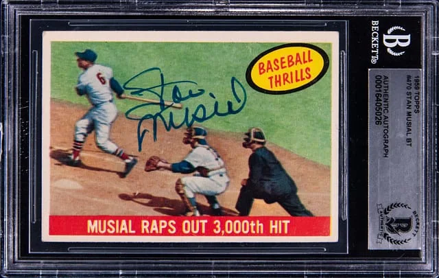 1959 Topps Baseball Stan Musial Thrills #470 card image