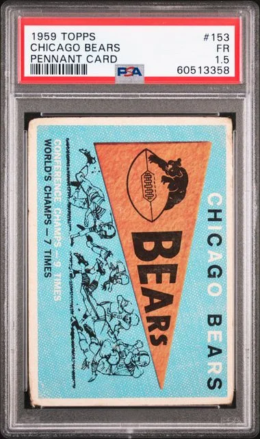 1959 Topps Chicago Bears Pennant Card #153 card image