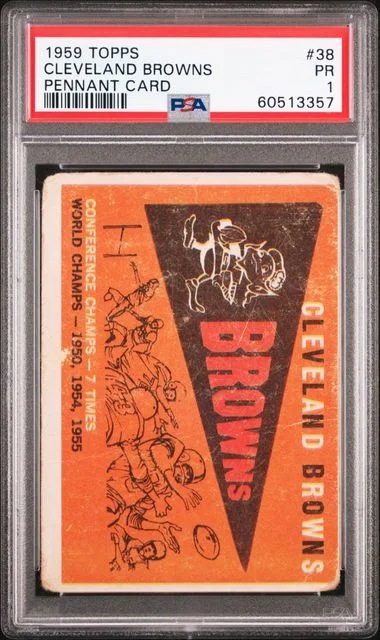 1959 Topps Cleveland Browns Pennant Card #38 card image
