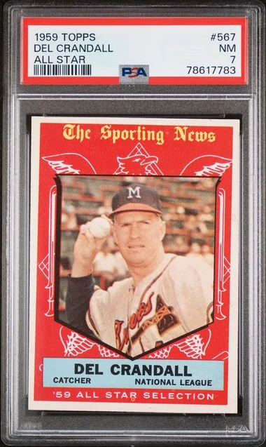 1959 Topps Del Crandall All Star #567 card image
