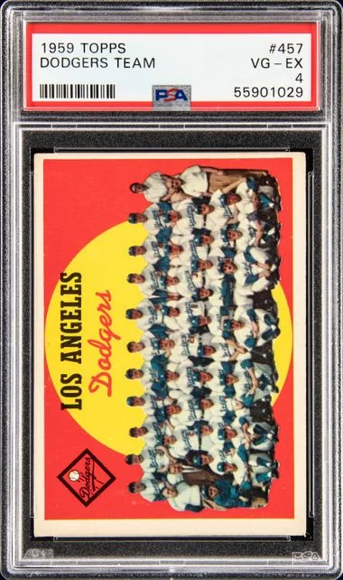 1959 Topps Dodgers Team #457 card image