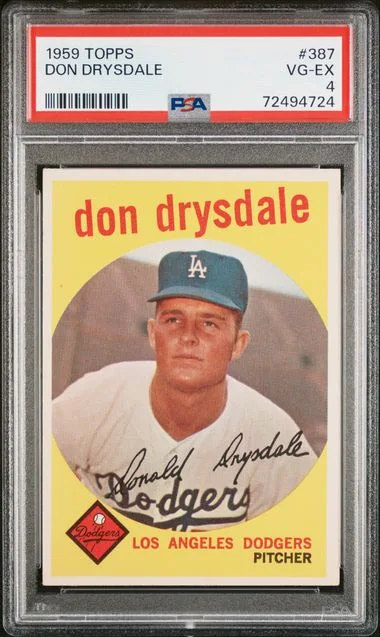 1959 Topps Don Drysdale #387 card image