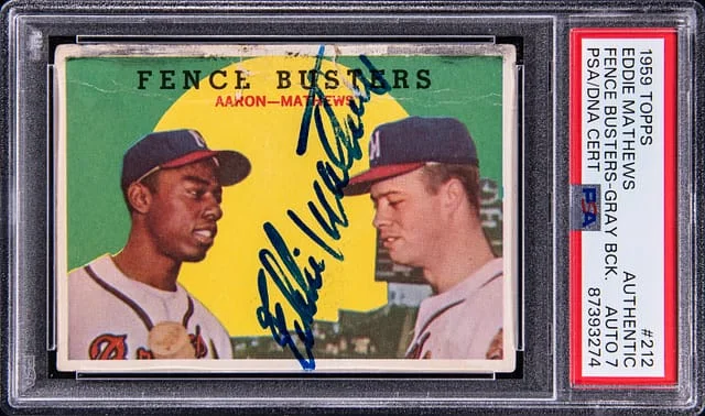 1959 Topps Eddie Mathews #212 card image