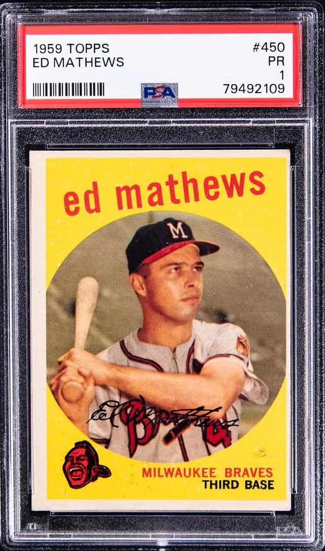 1959 Topps Eddie Mathews #450 card image