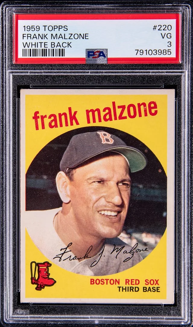 1959 Topps Frank Malzone White Back #220 card image