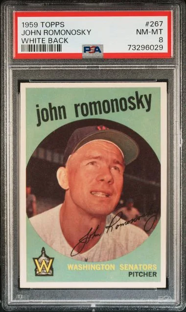 1959 Topps John Romonosky White Back #267 card image