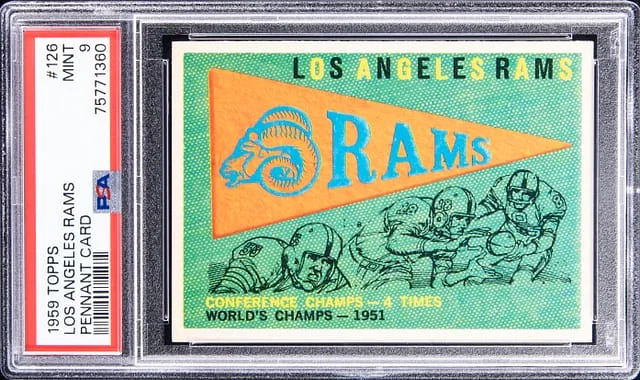 1959 Topps Los Angeles Rams Pennant Card #126 card image