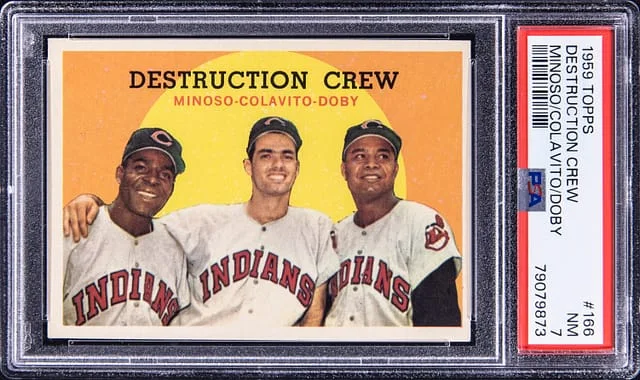 1959 Topps Minoso/Colavito/Doby Destruction Crew #166 card image