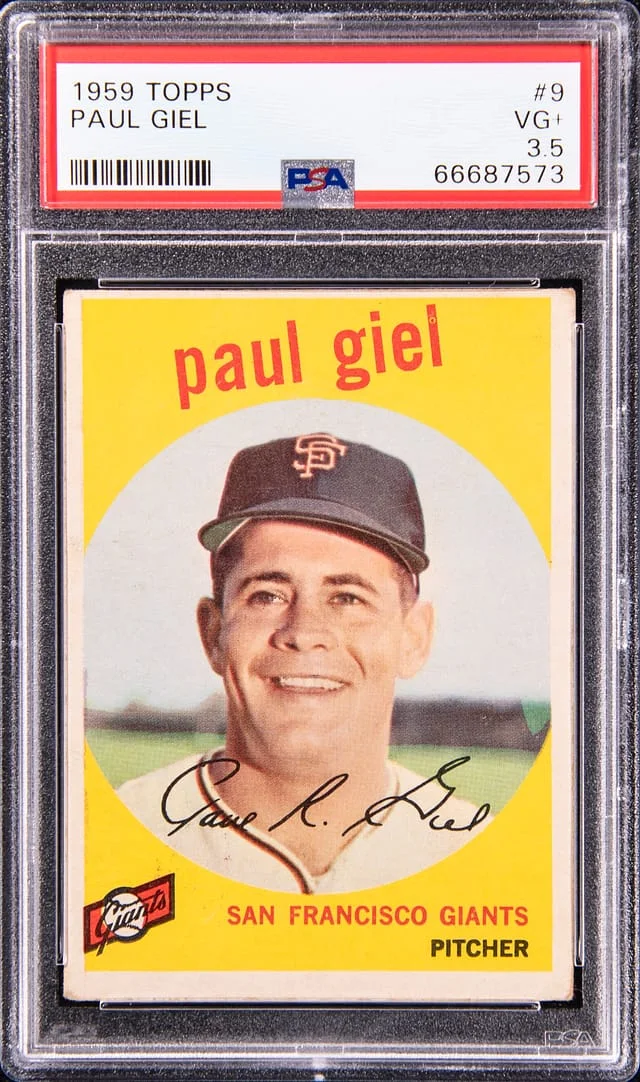 1959 Topps Paul Giel #9 card image