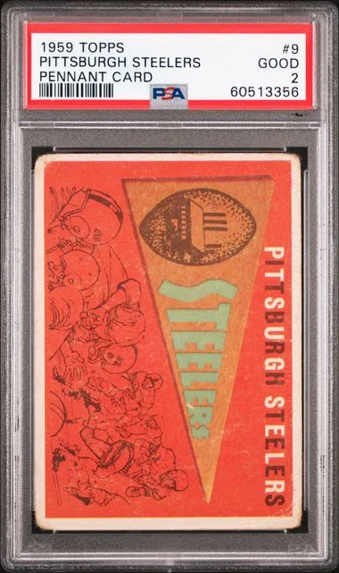 1959 Topps Pittsburgh Steelers Pennant Card #9 card image