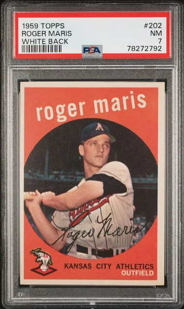 1959 Topps Roger Maris White Back #202 card image