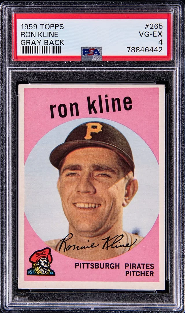 1959 Topps Ron Kline Gray Back #265 card image