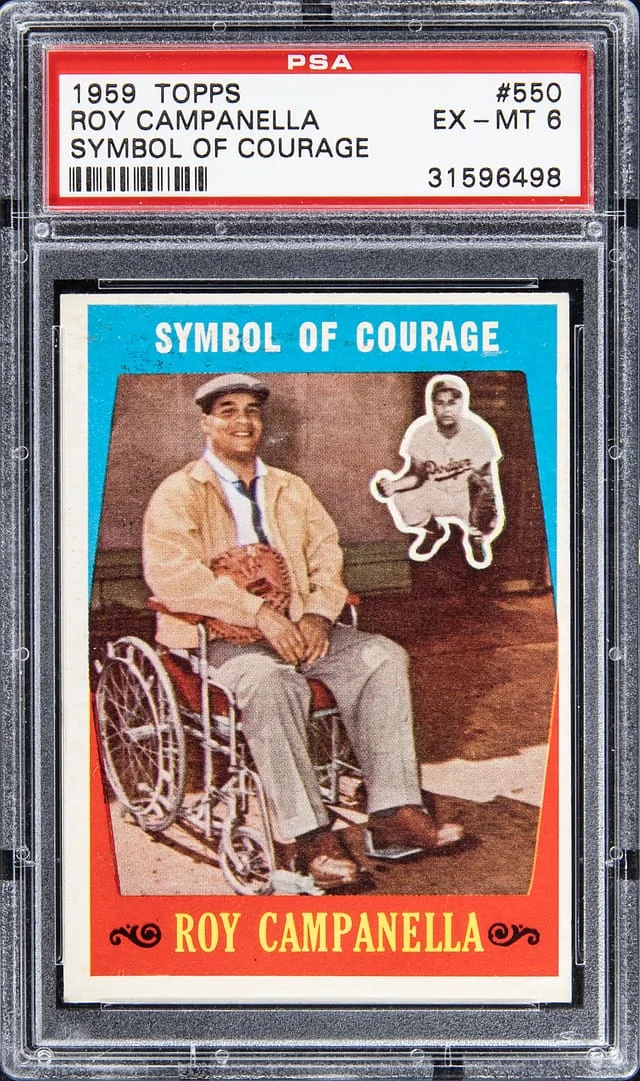 1959 Topps Roy Campanella Symbol of Courage #550 card image