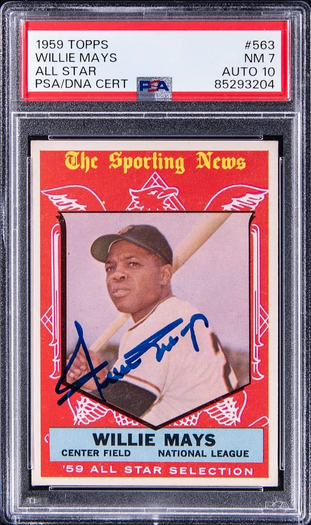 1959 Topps Signed Willie Mays All-Star #563 card image