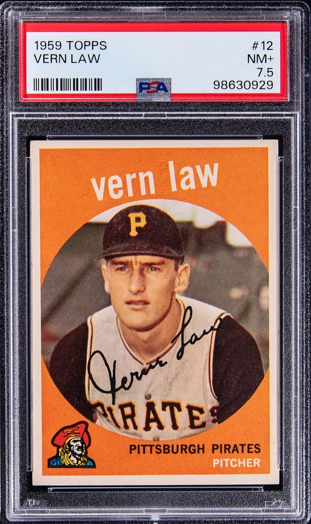 1959 Topps Vern Law #12 card image