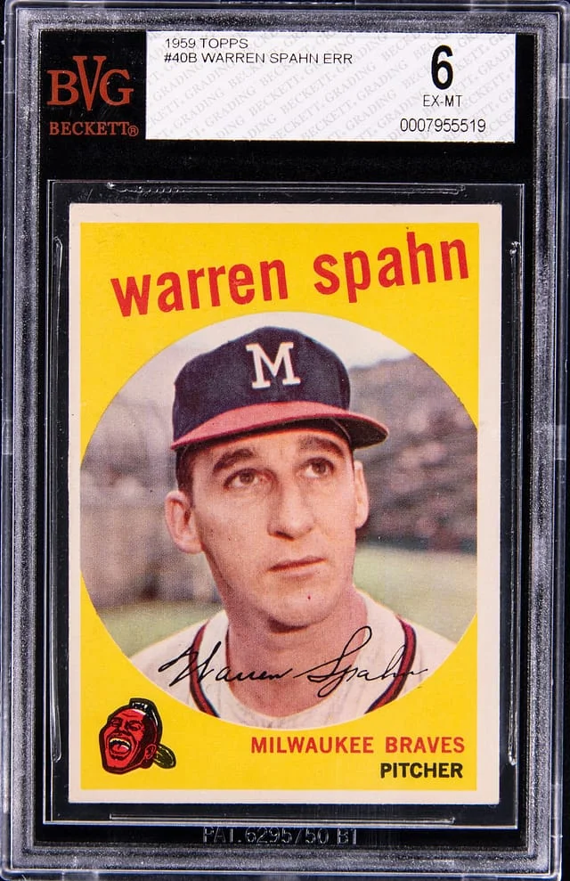 1959 Topps Warren Spahn #40 card image