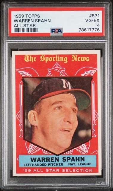 1959 Topps Warren Spahn All Star #571 card image