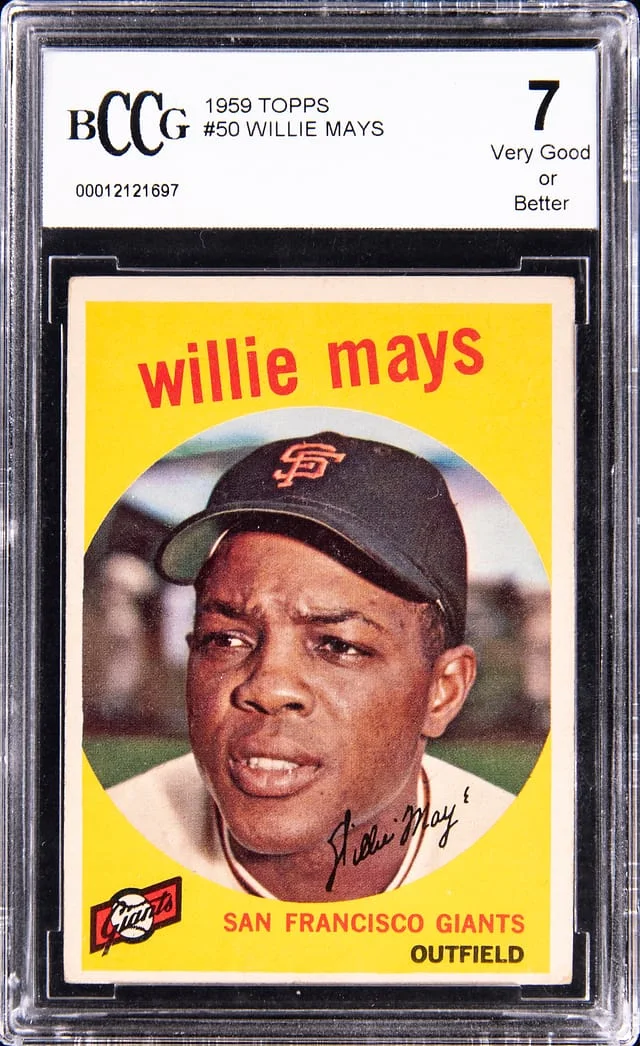 1959 Topps Willie Mays - BCCG VG 7 #50 card image