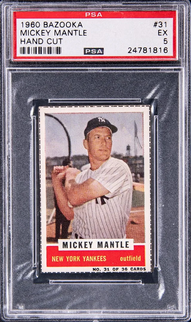 1960 Bazooka, Hand Cut Mickey Mantle #31 card image