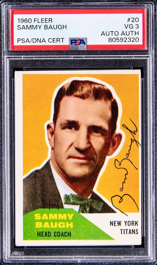 1960 Fleer Sammy Baugh #20 card image