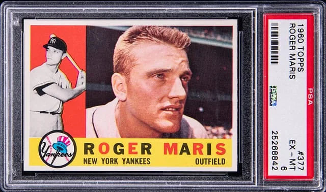 1960 Topps Baseball Roger Maris #377 card image