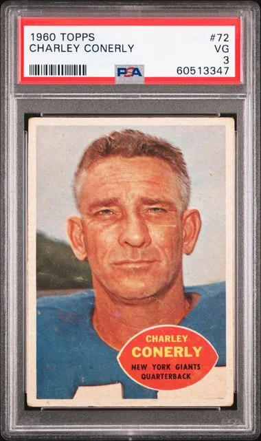 1960 Topps Charley Conerly #72 card image