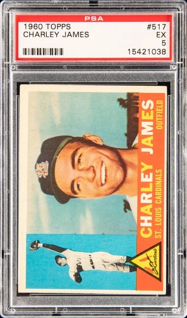 1960 Topps Charley James #517 card image