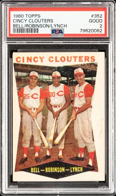 1960 Topps Cincy Clouters Bell/Robinson/Lynch #352 card image