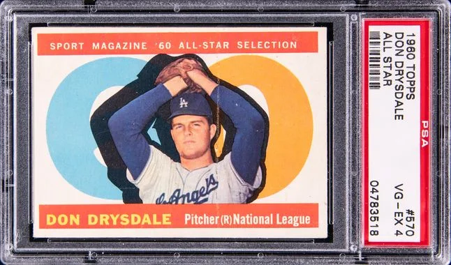 1960 Topps Don Drysdale All Star #570 card image