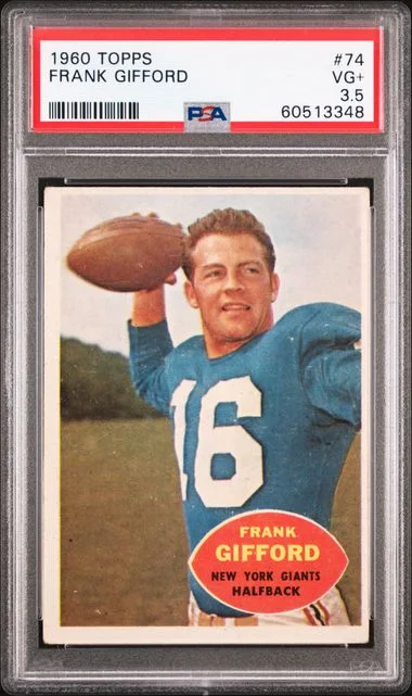 1960 Topps Frank Gifford #74 card image