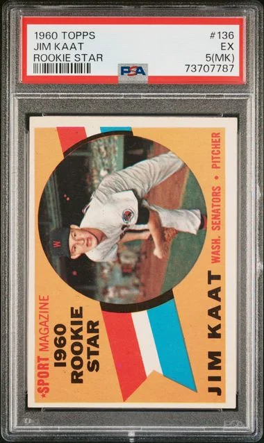 1960 Topps Jim Kaat Star #136 card image