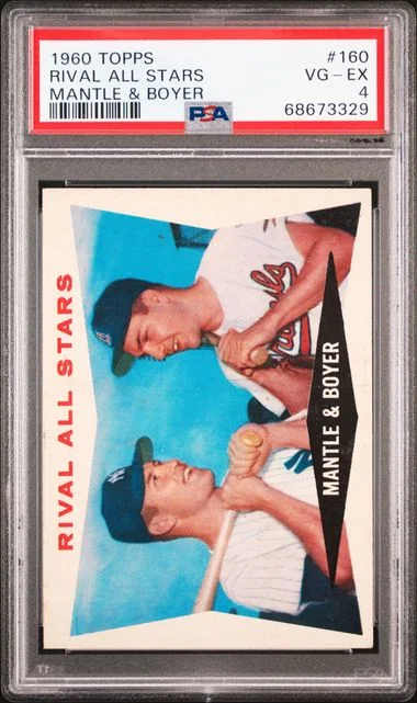 1960 Topps Mantle & Boyer Rival All Stars #160 card image