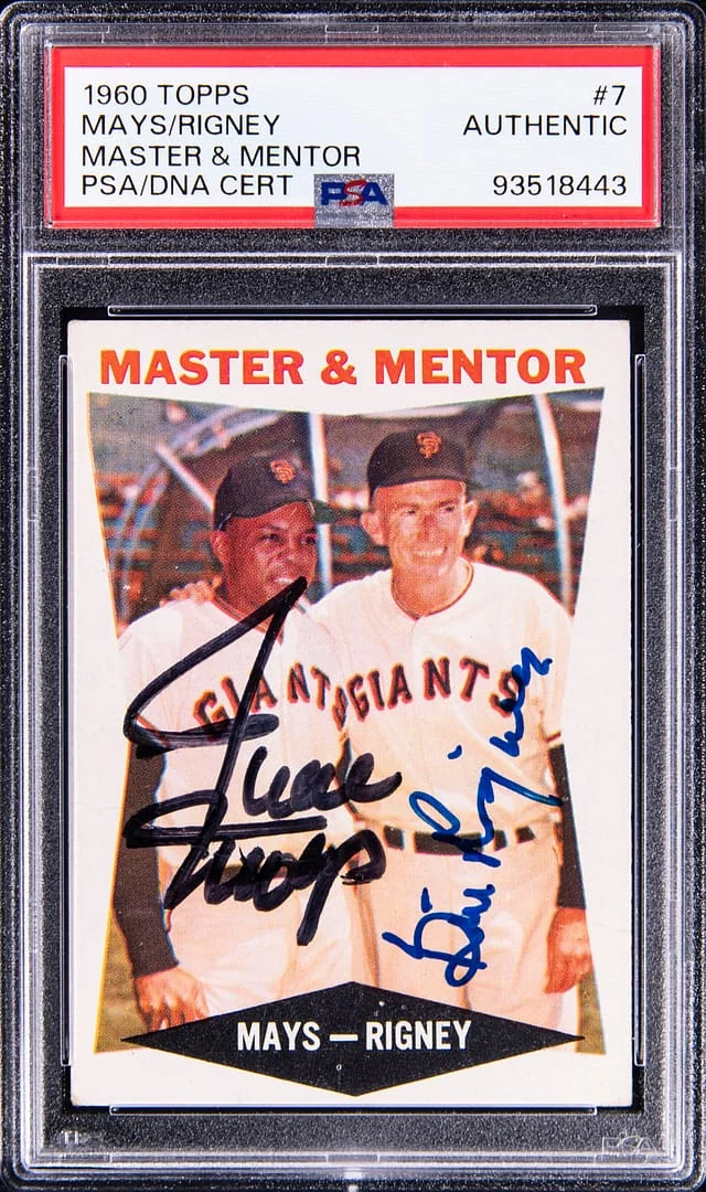 1960 Topps Master & Mentor Willie Mays/Bill Rigney #7 card image