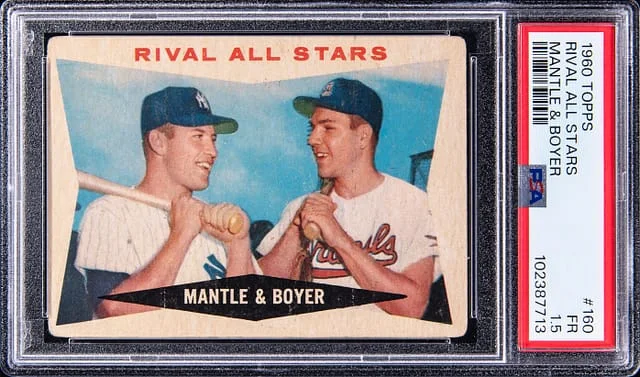 1960 Topps Mickey Mantle/Ken Boyer Rival All-Stars #160 card image