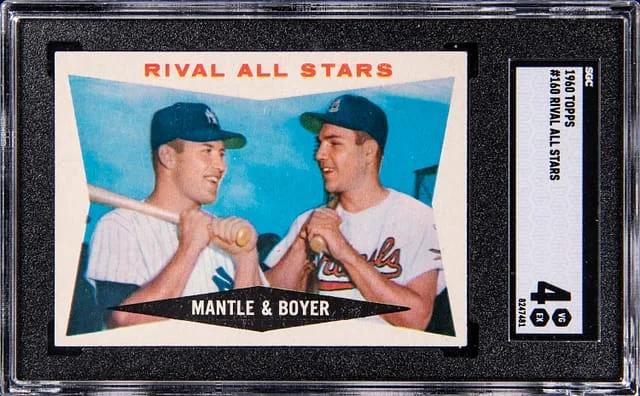 1960 Topps Rival All Stars (Mantle & Boyer) #160 card image