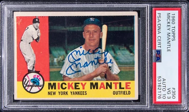 1960 Topps Signed Mickey Mantle #350 card image