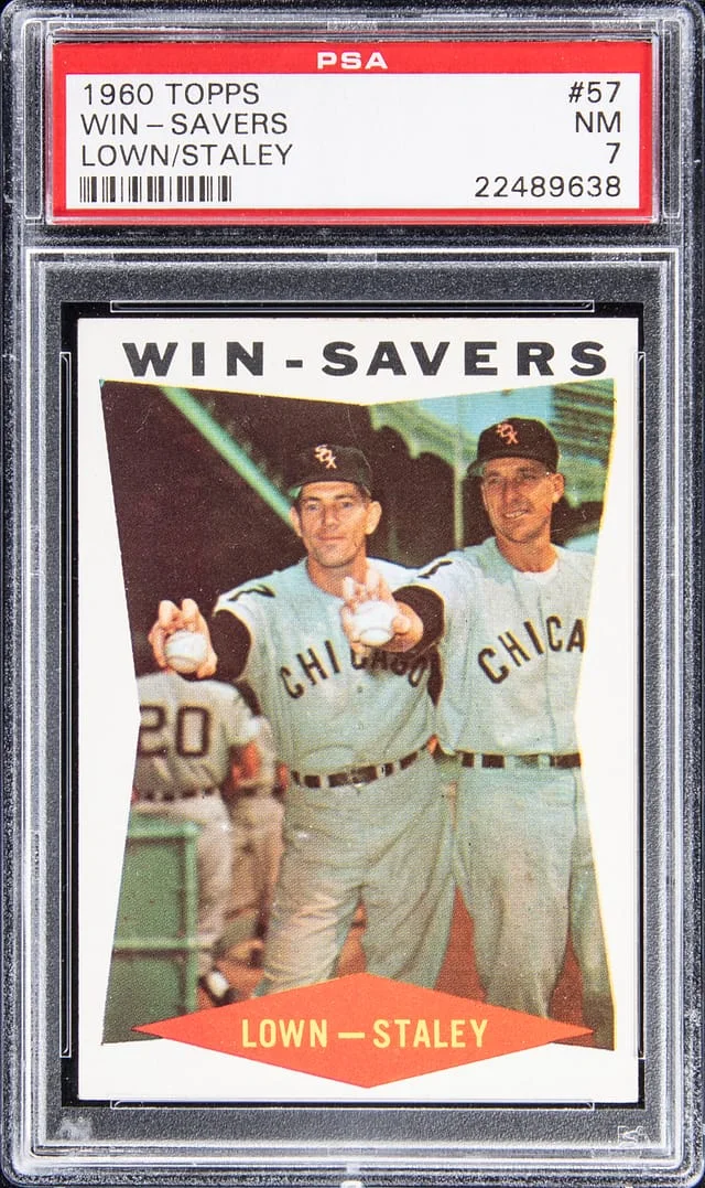1960 Topps Turk Lown, Gerry Staley Win - Savers #57 card image