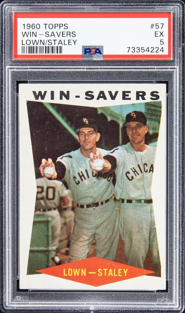 1960 Topps Turk Lown/Gerry Staley Win-Savers #57 card image