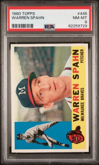 1960 Topps Warren Spahn #445 card image