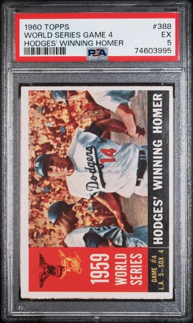 1960 Topps World Series Game 4 Hodges' Winning Homer #388 card image