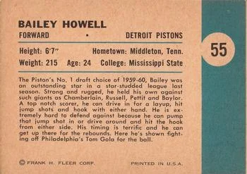 1961-62 Fleer Bailey Howell #55 card back image