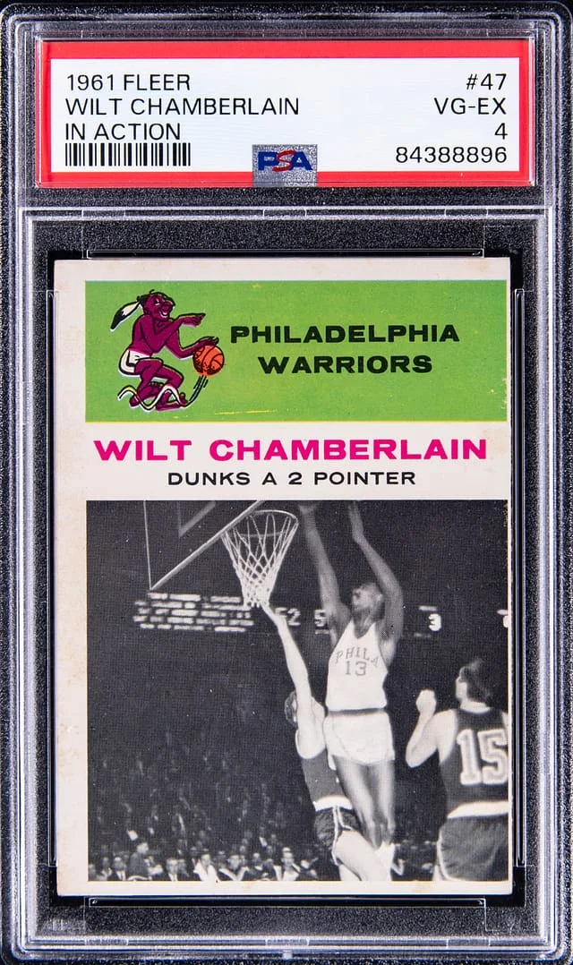 1961-62 Fleer, In Action Wilt Chamberlain #47 card image