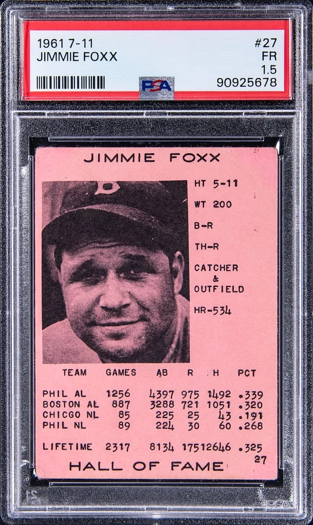 1961 7-11 Jimmie Foxx #27 card image