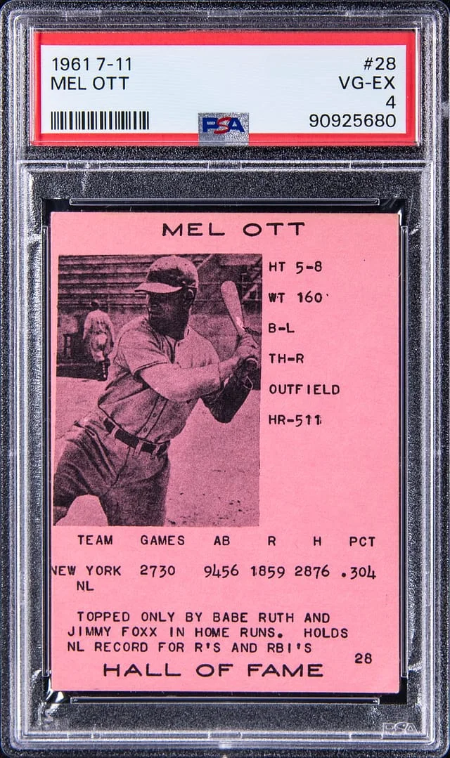 1961 7-11 Mel Ott #28 card image