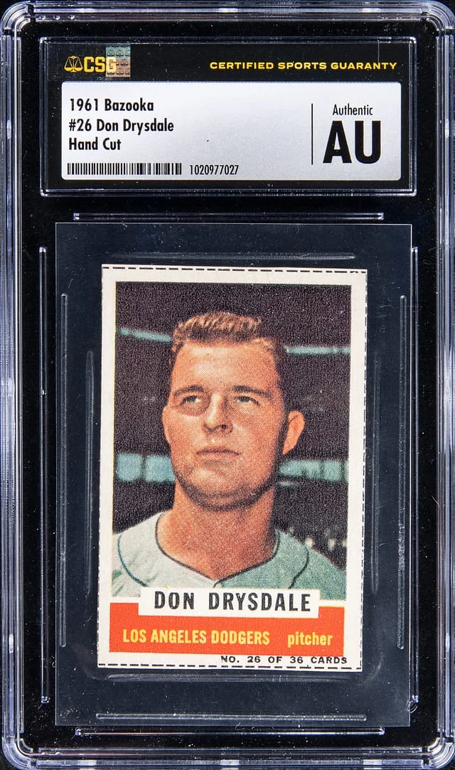 1961 Bazooka, Hand Cut Don Drysdale #26 card image