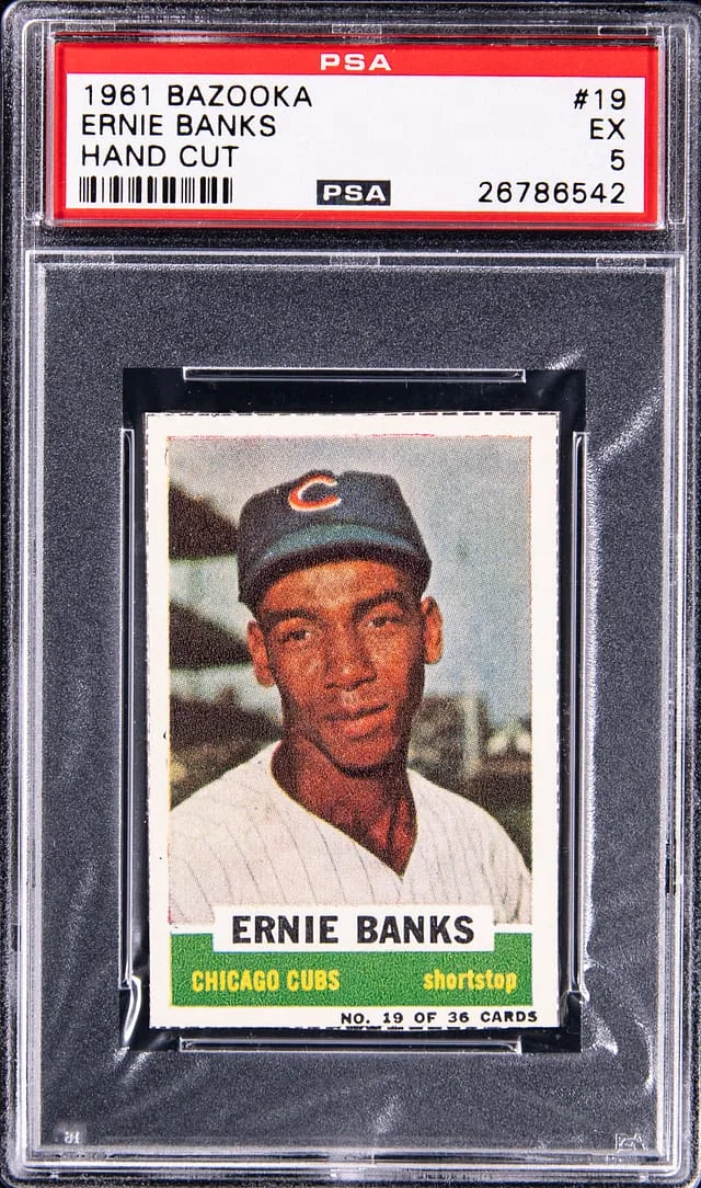 1961 Bazooka Hand Cut Ernie Banks #19 card image