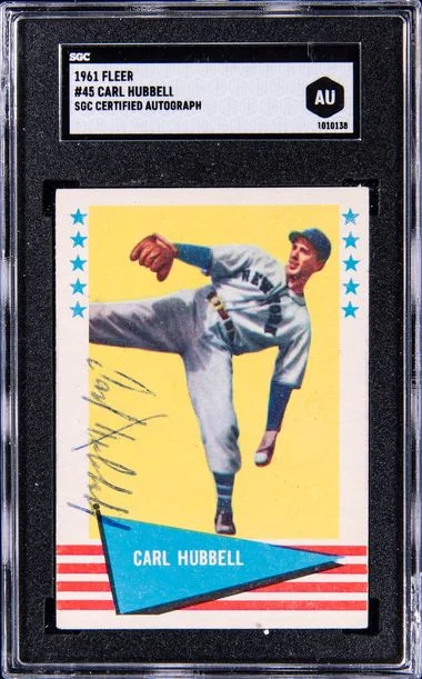 1961 Fleer Carl Hubbell #45 card image